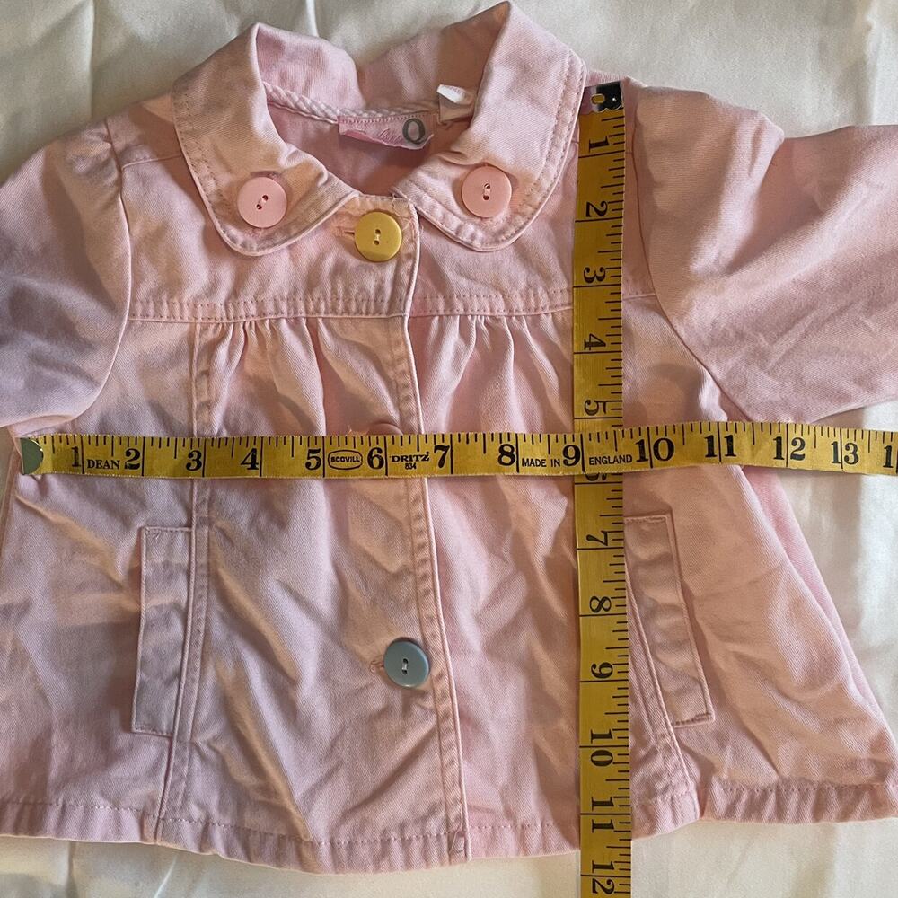Baby Q Pink Button Cotton Jacket Size 6/9 M - Picture 7 of 8